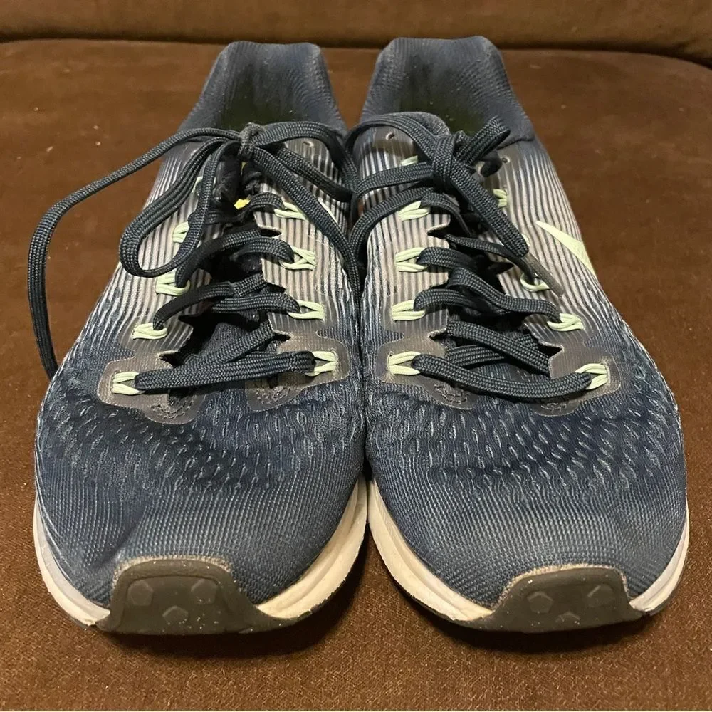Very Good Nike Air Zoom Pegasus 34 womens running shoes 9.5 Navy blue seafoam